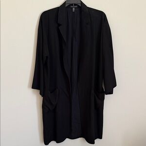 Eileen Fisher Black Minimal Open Jacket